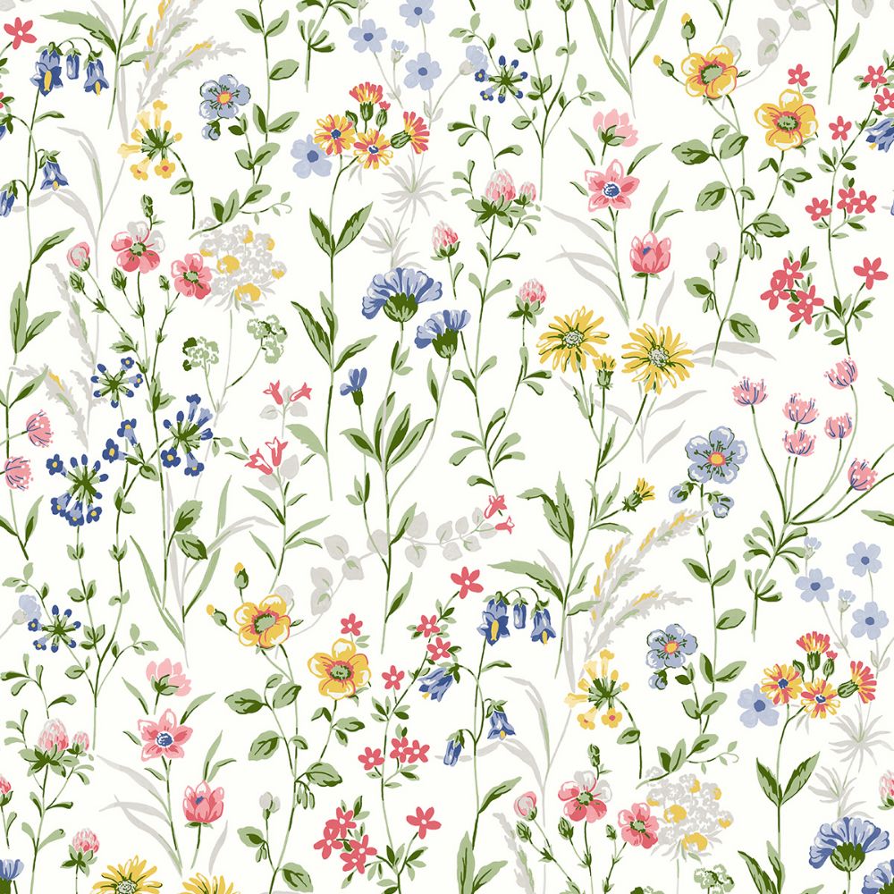 NextWall NW41901 Wildflowers Wallpaper in Multicolored